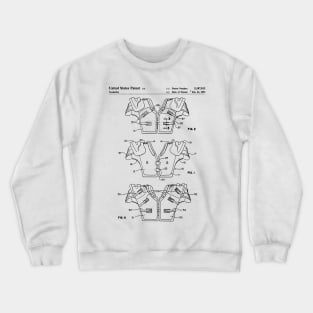 Football Pads Patent - American Football Art - Black And White Crewneck Sweatshirt